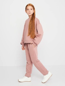 Детский теплый спортивный костюм (свитшот + штаны) для девочки Minoti 16fleece 59 39745JNR 98-104 см Лиловый (5063025198447)