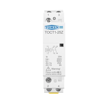 Контактор модульный 2P 25А 2NO 12V DC [TOCT1-25Z-DC-12V-2NO] TOCT1-25Z TOMZN