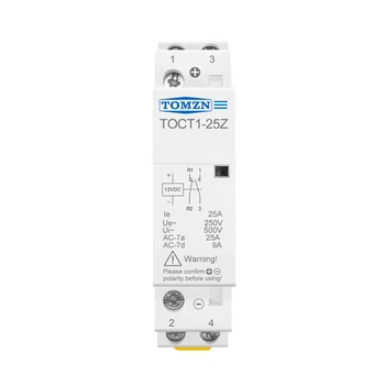 Контактор модульний 2P 25А 1NO+1NC 12V DC [TOCT1-25Z-DC-12V-1NO-1NC] TOCT1-25Z TOMZN