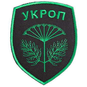 Шеврон нашивка на липучке Батальйон Укроп 8х10 см зеленый большой
