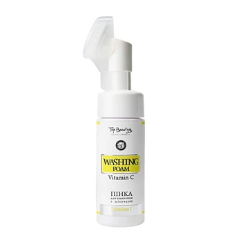 Пінка для вмивання з вітаміном С з щіточкою Top Beauty Washing Foam Vitamin C 150 мл (4820169180094)