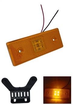 Светодиодный габаритный фонарь 4 SMD Жёлтый 110*45mm Габаритные огни для грузовика, прицепа Повторители 12-24V (70901)