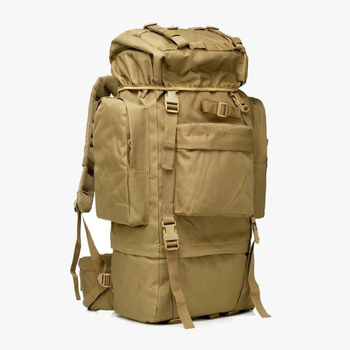 Рюкзак тактичний AOKALI Outdoor A21 65L (Sand) туристичний однотонний з безліччю кишень