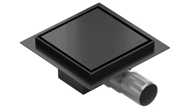 Трап для душа MEXEN FLAT 12х12 BLACK черный квадратный