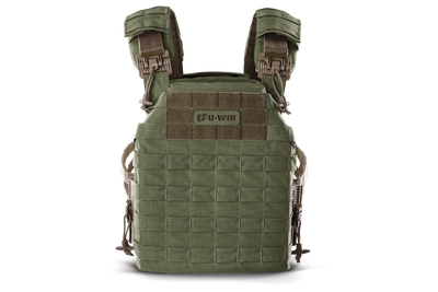 Плитоноска / тактичний жилет Plate Carrier U-WIN PRO зі швидким скиданням 280х360 зі скелетними камербандами Cordura 500 Реінджер Грін / Темна Олива