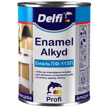 Эмаль алкидная ПФ-115П DELFI 0,9 кг, светлый орех