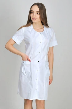 Халат медицинский СпецМед Бьюти р60 Белый/камень