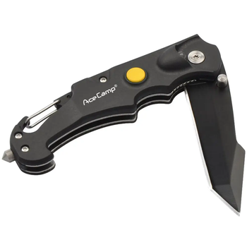 Ніж зі склобоєм та ліхтарем AceCamp 4-function Folding Knife