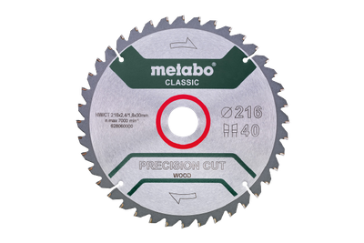Пильный диск Metabo по дереву 216x30x2.4, 40 зубьев (628060000)
