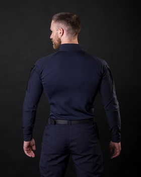 Мужская тактическая рубашка Убакс синий под шевроны армейская XXL