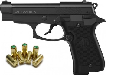 Стартовый шумовой пистолет RETAY 84 (Beretta M84) +20 шт холостых патронов (9 мм)