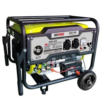 Генератор бензиновий GENPOWER GBG 40Е, 3,2 кВт, 1ф, колеса, електростартер