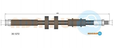 Тормозной шланг ADRIAUTO 35.1272 Fiat Ducato; Citroen Jumper; Peugeot Boxer 4806C2, 4806F2, 46786430