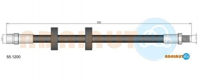 Шланги гальмові ADRIAUTO 55.1200 Volkswagen Polo 801611707C, 861611707A, 861611707B