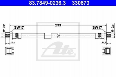 Гальмівний шланг ATE 83784902363 Volkswagen Touran 1T0611775, 1T0611775A