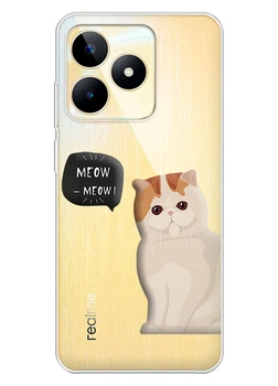 Прозорий силіконовий чохол iSwag для Realme Narzo N53 з малюнком - Кошеня (ISRNN5343)