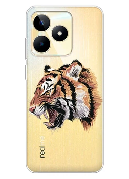 Прозорий силіконовий чохол iSwag для Realme Narzo N53 з малюнком - Тигр (ISRNN5365)