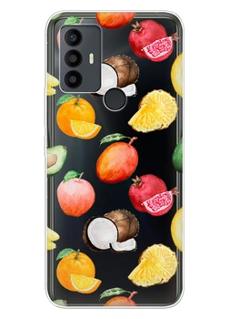 Прозрачный силиконовый чехол iSwag для TCL 30 SE / TCL 30E / TCL 306 / TCL 305 с рисунком - Фрукты (ISTCL30SE31)
