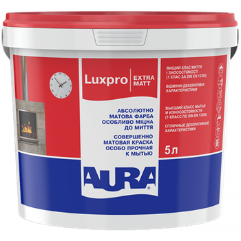 Краска акриловая водоэмульсионная Aura Luxpro ExtraMatt мат белый 5 л (40496)