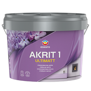 Краска акрилатная Eskaro Akrit 1 Ultimatt глубокий мат 0.85л (44565)