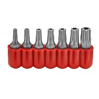 Набор бит FORCE 2071.Torx с отверствием.1/4".7 пр.
