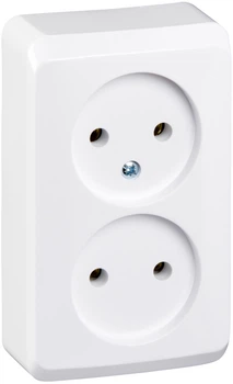 Розетка двойная без заземления Schneider Electric Prima Белая (WDE001040)