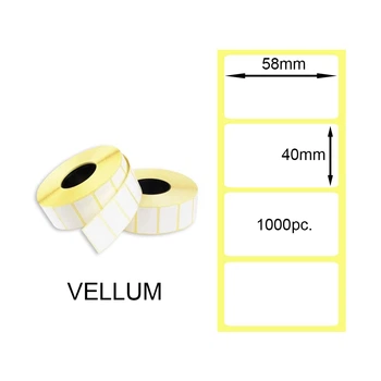 Полуглянцевая этикетка 58x40 мм 1000шт. (Vellum Labels)