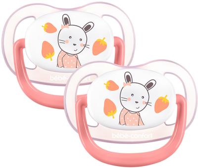 Пустушка силіконова Bebe Confort Physio Air Dummy Gardener 18-36 місяців 2 шт. Рожева та жовта (3104201930)