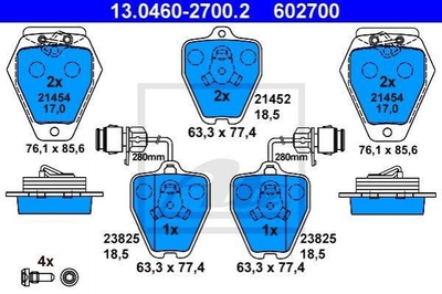 Тормозные колодки ATE 13046027002 Audi A8 441698151G, 4D0698151, 4D0698151A