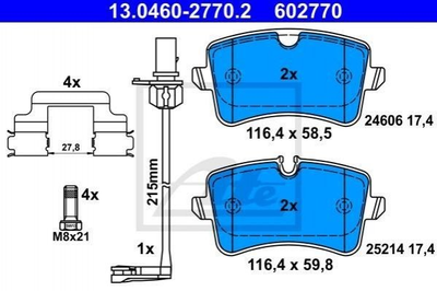 Гальмівні колодки ATE 13046027702 Audi A7, A6, Allroad, A4, A5 4G0698451A, 4G0698451B, 4G0698451C