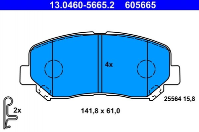 Тормозные колодки ATE 13046056652 Mazda CX-5 KDY93328Z, K0Y13328ZB, K0Y13328ZA