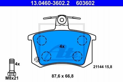 Гальмівні колодки ATE 13046036022 Audi 100, 80, A6, A4, A8 437698451, 443698451, 443698451A