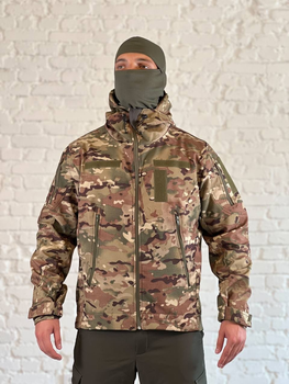 Армейская куртка на флисе SoftShell осень/зима Мультикам S
