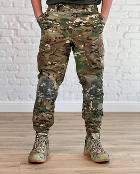 Армейские штаны рип-стоп с флисовой подкладкой с наколенниками Мультикам L