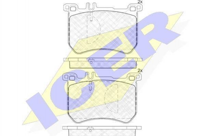 Тормозные колодки ICER 182100 Mercedes S-Class 0064209720, 0074203220, 0074204020