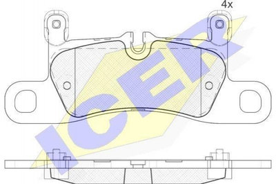 Тормозные колодки ICER 181987-203 Porsche Cayenne 7P5698451, 95835293950, 95835193950