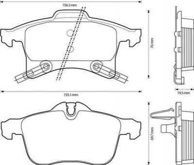 Тормозные колодки Jurid 573153J Opel Zafira, Astra, Combo, CORSA, Meriva 1605080, 1605099, 1605177