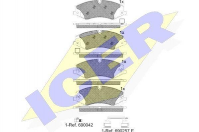 Колодки гальмові ICER 181957-203 Land Rover Range Rover, Discovery LR026220, LR026221, LR032063