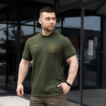 Мужская тактическая футболка поло хаки армейская L (68818895)