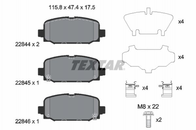 Тормозные колодки TEXTAR 2284401 Jeep Compass (MP) K68353597AA