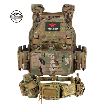 ПЛИТОНОСКА ТА РПС Yakeda VTS-6026 Cordura 1000D MULTICAM Розвантажувальний жилет тактичний Швидкознімна