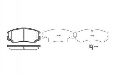 Гальмівні колодки ROADHOUSE 2357.22 Daihatsu Terios; Mitsubishi Lancer, Colt 04465B4010, 04465B4020, 04465B4030