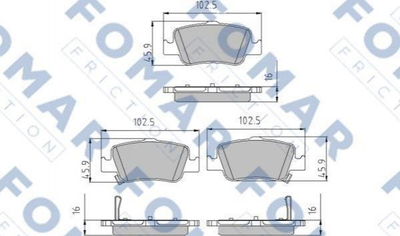 Тормозные колодки FOMAR FO862581 Toyota Auris, Corolla, Verso 0446602181, 0446602180, 446602181