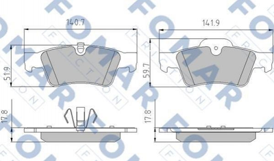 Тормозные колодки FOMAR FO859681 Mercedes GL-Class, M-Class, G-Class 0044205220, 1644201520, 1644201920