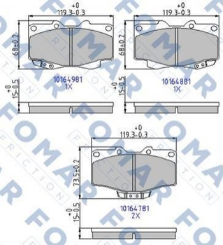 Тормозные колодки FOMAR FO464781 Toyota Land Cruiser, 4-Runner 0446504630, 044650K020, 044650K210