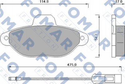 Тормозные колодки FOMAR FO582881 Fiat Panda, Punto 0000009949183, 0000071754214, 0000009947976