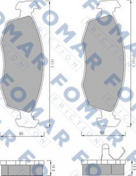 Тормозные колодки FOMAR FO478981 Ford Sierra, Scorpio 1629697, 1640755, 1647730