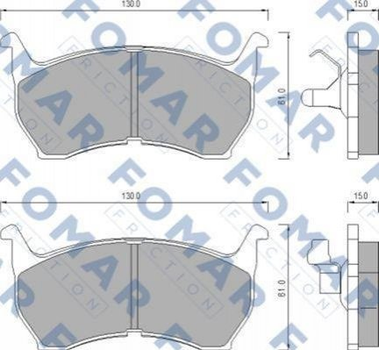 Тормозные колодки FOMAR FO 438781 Mazda 626 F03049280A, FAY82648Z, G03049280