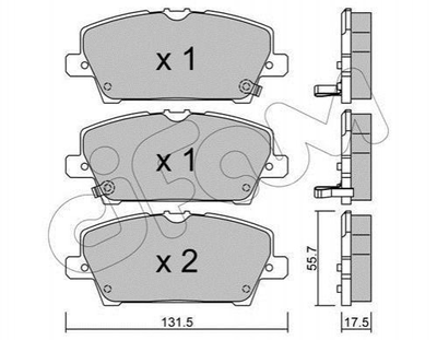 Тормозные колодки CIFAM 822-728-0 Honda Civic 45022SMGE00, 45022SMGE01, 45022SMGE50