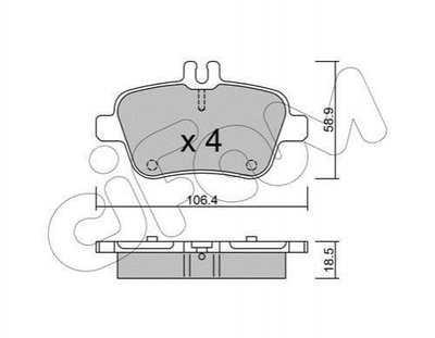 Тормозные колодки CIFAM 8229660 Mercedes B-Class, A-Class, CLA-Class, GLA-Class; Infiniti Q 0064202320, 0064207920, 0064208020